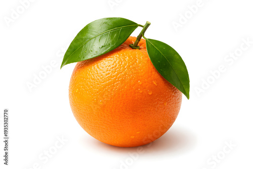 Orange fruit fresh with green leaf