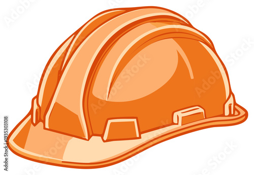 Protective orange hard hat for construction worker safety and industrial work wear