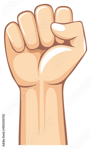 Fist raised in the air symbolizing power strength and solidarity