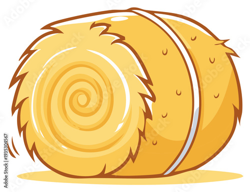 Stylized Rolled Hay Bale with Swirled Texture and Jagged Edges