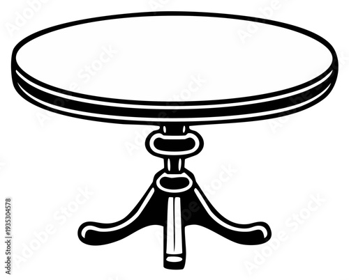 Classic Round Pedestal Table with Elegant Pedestal Base and Flat Top Surface