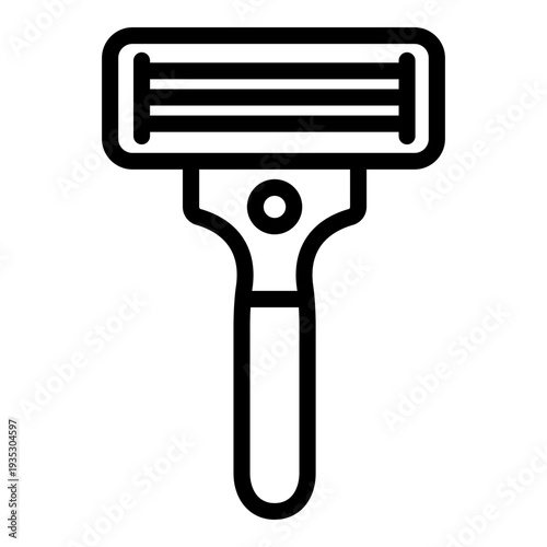 Razor line icon, symbolizing shaving, grooming, and personal hygiene, suitable for barbershop services, skincare products, and beauty or healthcare UI design.