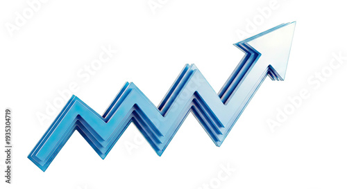 Free Download Blue Arrow Graph Showing Upward Trend - GFXLoad