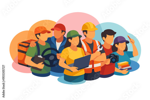 Diverse Group of Professional Workers Posing Together.