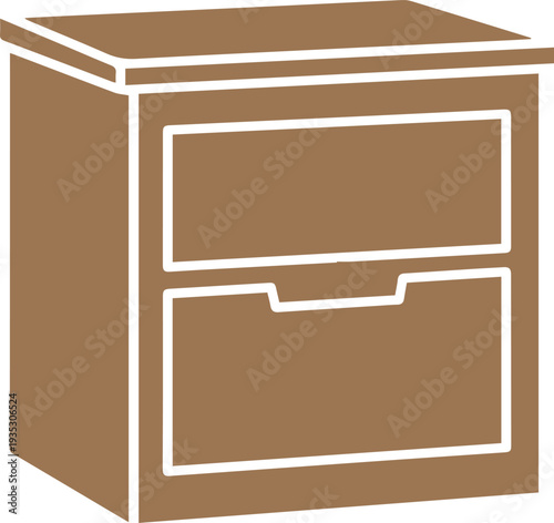 Modern office filing cabinet with drawers illustration