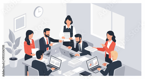 Group of Business Professionals in Meeting.