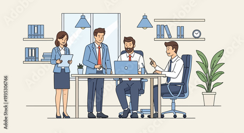 Business Professionals Working Together in Office.