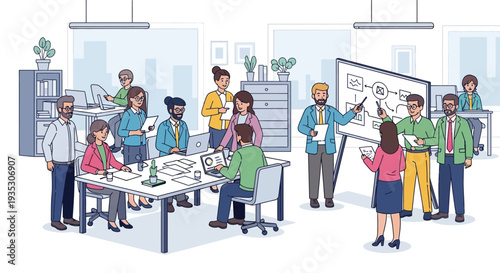 Diverse Group of People in Office Meeting.