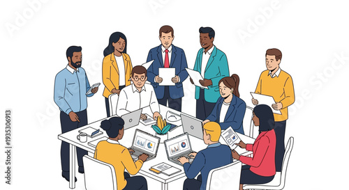 Group of Business Professionals in Meeting.