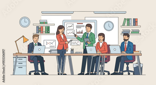 Business Professionals in Meeting Room Discussion.