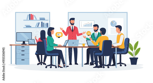 Business Team Meeting with Colleagues Discussing.