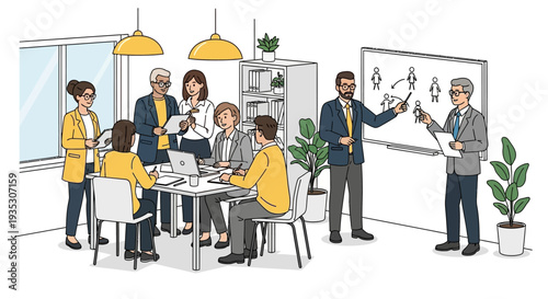 Group of Business Professionals in Meeting.