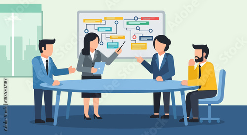 Business Team Meeting Discussion Planning Strategy.