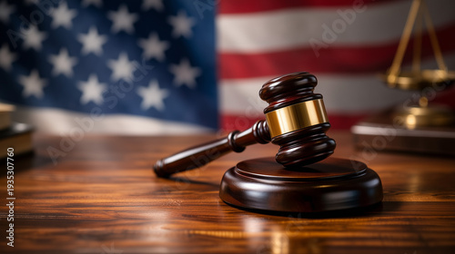 Gavel and Justice: A wooden...