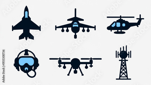 Defense and Air Force Icons Collection, Aircraft and Pilot Symbols