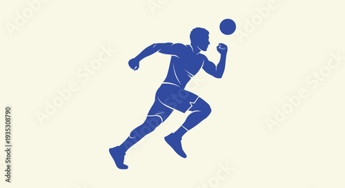 Dynamic Soccer Player Heading Ball Silhouette Vector Illustration Sports Action Graphic Design