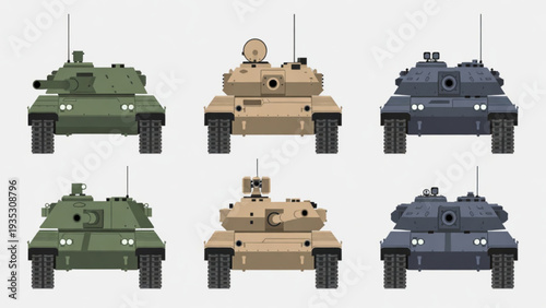 Flat colored military war themed icon illustration 