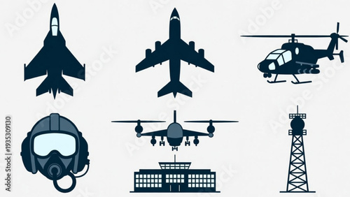 Defense and Air Force Icons Collection, Aircraft and Pilot Symbols