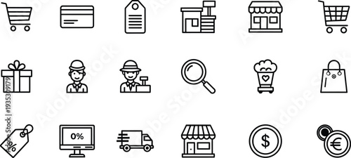 E commerce and shopping icons