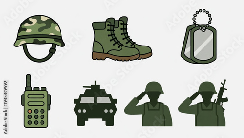 Modern Military Aviation Symbols – Jet, Helicopter, Drone and Pilot Icons