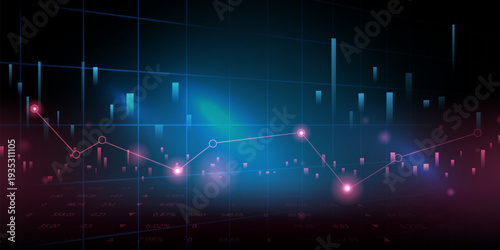 business vector illustration design Stock market charts or Forex trading charts for business and finance ideas.