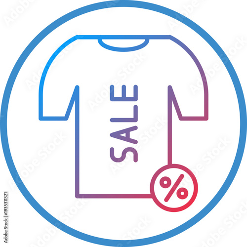 Shirt Sale Line Icon Style