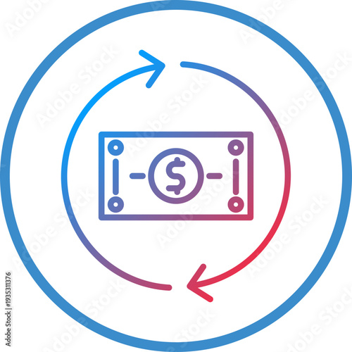 Cashback Line Icon Style