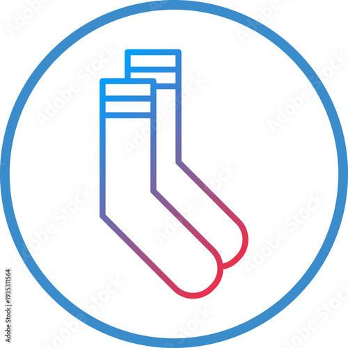Socks Line Icon Style