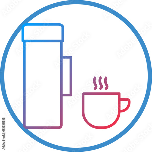 Thermos Line Icon Style
