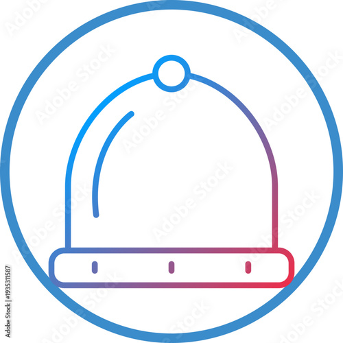 Winter Hat Line Icon Style