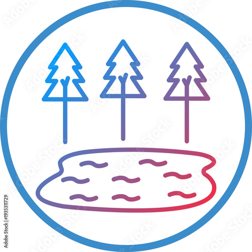 Lake Line Icon Style