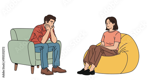 Man receiving counseling from a professional therapist in a calm office setting comfortably
