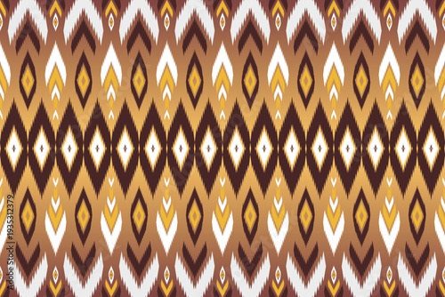 Wallpaper Mural Thai floral fabric Seamless pattern in white and Gold brown Torontodigital.ca