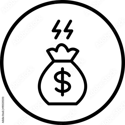 Expenses line icon style