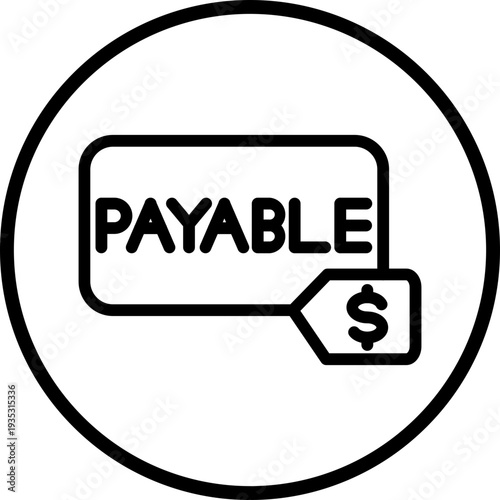 Payable line icon style
