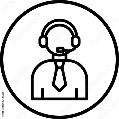 Telemarketer Line Icon Style