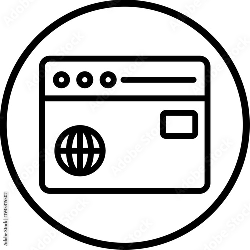 Web Browser Line Icon Style