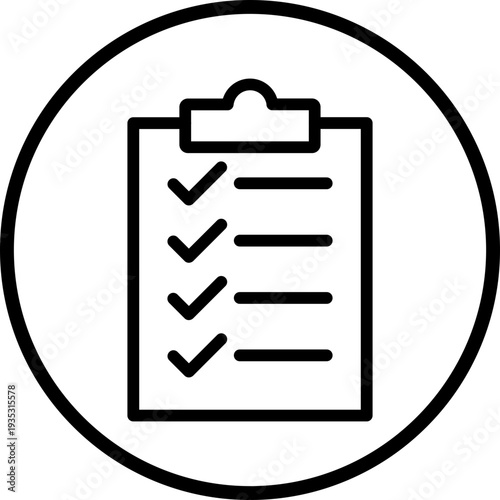 Completed Tasks Line Icon Style