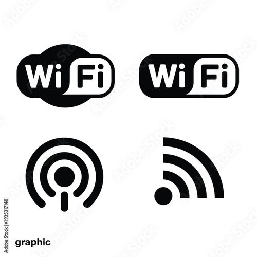 3D Wi Fi wireless network signal icon button symbol for internet connection and technology design