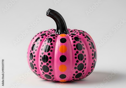 Vibrant Polka Dot Gourd Sculpture