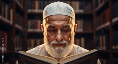 old man reading quran