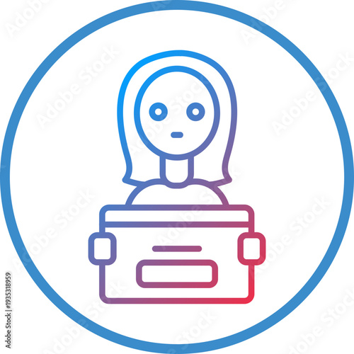 Delivery Women Line Icon Style