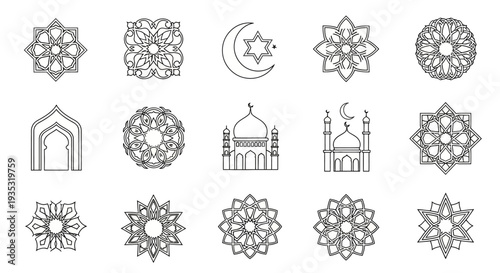 Seamless floral pattern design featuring a set of black vector silhouettes of trees and wheels with ornamental flower element illustrations for an industrial art wallpaper