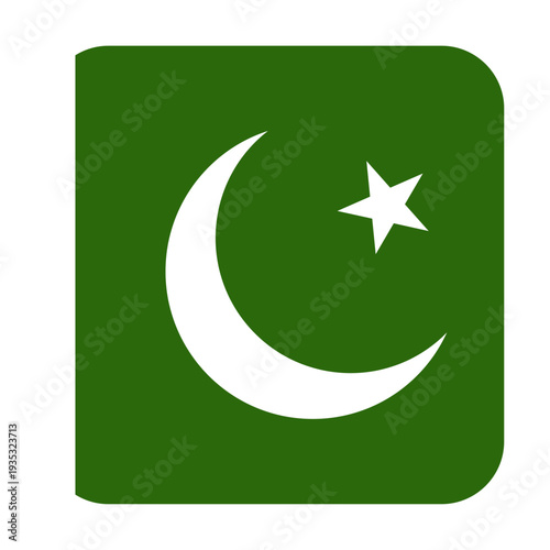 Square Icon flag of Pakistan. On a transparent background. Vector graphics