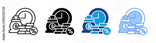 Deposit icon set multiple style collection