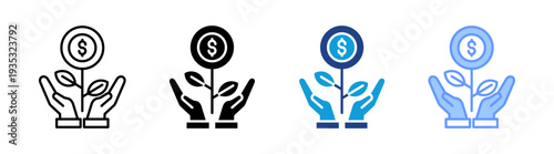 Prosperity icon set multiple style collection