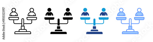 Equality icon set multiple style collection