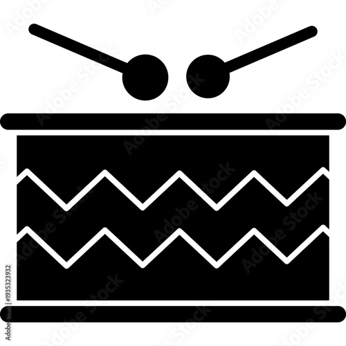 Drum Icon – Glyph Musical Instrument Symbol