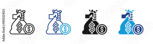 Salary Bonus icon set multiple style collection
