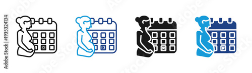 Maternity Leave icon set multiple style collection